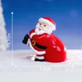 Figurine Miniature de Père Noël Paysage de Neige DIY Micro Paysage Décoration de Bureau - No.2 Père Noël avec Sac à Cadeaux
