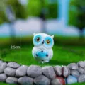 Cute miniature white owl figurine for micro landscape garden decoration and desktop display. - Blue and White