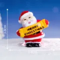 Miniature figurine Pere Noel arbre de Noel paysage de neige decoration DIY 3.8cm - No.3 Père Noël avec Bannière