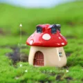 Mini adorno de casa de setas de resina para jardín de hadas micropaisaje y decoración de pecera. - Grande Rojo
