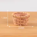 Miniature resin woven basket ornament, brown micro landscape succulent plant pot decoration variant. - No. 2 Tall Vegetable Basket