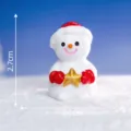 Kleine Weihnachtsschneemann Kunstharz Figur mit roter Mütze und Stern für Miniatur Winterdeko. - Nr. 6 Schneemann mit Stern