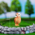 Miniature orange owl figurine for garden micro landscape desktop decoration 3.3cm cute - Coffee Color No. 5