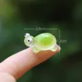 Miniature resin green turtle figurine, cute ocean animal micro landscape decoration. - Big-Eyed Little Turtle (Simple Packaging)