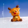 Weihnachten Harz kleine Rentier Figur Mini Schnee Landschaft DIY Dekoration 2.8cm - Nr. 7 Sitzendes Rentier