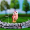 Cute pink resin owl miniature figurine for micro landscape garden decoration and desktop display. - No. 6 Rose Red