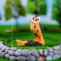 Mini resin owl figurine for micro landscape garden decoration desktop ornament 3.9cm - No.7 Dark Gray