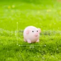 Miniatur süßes rosa Schwein Harz Figur für Moos Mikrolandschaft DIY Garten 1.6x2cm - Schwein Nr. 8