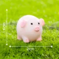 Miniatura figura de cerdo rosa, adorno de animal de granja lindo para micro paisaje. - Cerdo n.º 8