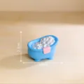 Mini bañera de resina azul con burbujas y toalla, bonita decoración de micropaisaje. - Bañera n.º 2