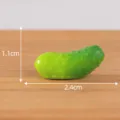 Miniature green pickle figurine resin craft cute desktop succulent pot decoration ornament 1.1x2.4cm - No. 8 Cucumber