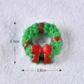 Miniature Christmas wreath ornament with red bow for micro landscape decor and holiday gifts. - Style 11 Wreath