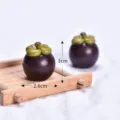 Miniature mangosteen fruit figurine resin model small desktop ornament micro landscape toy - Mangosteen