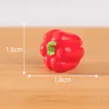 Miniature red bell pepper resin ornament for micro landscape and succulent decor 1.6x1.8cm - No. 10 Bell Pepper