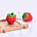 Miniature artificial strawberry fruit model resin simulation ornament for cute desktop decor - Strawberry