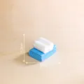 Miniatura toalla plegada azul de decoración de baño para casa de muñecas micro paisaje - N.º 5 Toalla