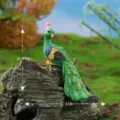 Cute resin peacock miniature figurine for micro landscape fairy garden cake decor bonsai. - No. 14 Green Looking Back