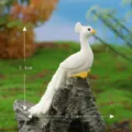 Resin White Peacock Figurine Micro Landscape Ornament Miniature Cake Decoration Fairy Garden - No. 16 White Looking Forward