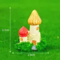 Kleine Harz Burg Figur Pilz Haus Mikrolandschaft Bonsai DIY Dekoration Grösse 3.7cm - Nr. 18 - Schlossgelb