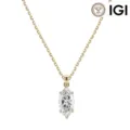 Elegante 10K Goldkette mit einem im Marquise-Schliff gefertigten D VVS Labor-Diamanten. - Marquise Labordiamant (2.03CT D/VVS2) / 10K Echtes Gold (18+2 Zoll)