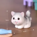 Miniature cute cat figurine desktop decoration resin ornament small animal toy for landscape - No. 7 Grey Cat, 1 Piece