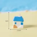 Miniatura Techo Azul Isla Playa Casa Figurita, Micro Paisaje Decoración Accesorio - N.º 1 casa azul oscuro