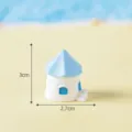 Miniatura de casa de resina de estilo mediterráneo para micropaisajes y terrarios. - N.º 2 casa azul claro