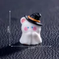 Halloween μικρή μινιατούρα λευκό φάντασμα με καπέλο μάγισσας ρητίνη DIY διακόσμηση 2.8cm - Φάντασμα αρ. 5