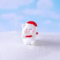 Cute Christmas Santa bear figurine, miniature resin holiday DIY snow decor variant. - No. 3 Walking Bear