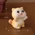 Cute mini cat resin figurine ornament for micro landscape cake car decor 3.2x3cm size - No. 1 Raised Hand Orange Cat
