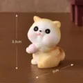 Mini cute cat resin figurine micro landscape ornament home desktop decoration 3.3cm - No. 2 Holding Ball Orange Cat