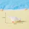 Miniature white resin pigeon figurine for micro landscape beach theme aquarium decor 3.8cm - No. 6 Pigeon Looking Down