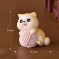 Cute cat figurine miniature resin ornament for fairy garden dollhouse desktop decor display. - No. 4 Orange Cat with Yarn Ball