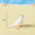 Miniature white pigeon resin figurine for fairy garden micro landscape beach decor 2.9cm - No. 8 Pigeon Turning Head