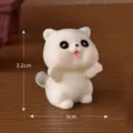 Miniature cute white cat figurine resin ornament for micro landscape desktop car decor - No. 6 Raising Hand Grey Cat