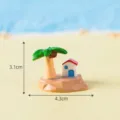 Miniature resin beach island coconut tree house figurine micro landscape decoration 3.1x4.3cm - No. 9 Coconut Tree House