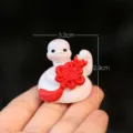 Simpatica statuetta serpente zodiacale giocattolo mascotte capodanno decorazione - Serpente bianco con nodo Ruyi (confezione semplice)
