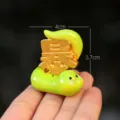 Carina statuetta serpente capodanno cinese giocattolo mascotte decorazione scrivania - Serpente verde brillante (confezione semplice)