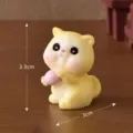 Cute yellow cat resin figurine miniature ornament cake decoration micro landscape 3.3cm - No. 12 Yellow Cat Holding a Ball