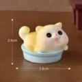 Cute yellow kitten figurine in blue tub, miniature resin animal decor for car and desk. - Yellow - No. 15 Yellow Cat Lying on Pot