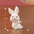 Cute resin rabbit miniature figurine desktop ornament micro landscape decor toy 4.1cm - Style 4 - Carrying Rabbit