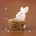 Süße Harz Kaninchen Figur mit Korb Mikro Landschaft Ornament Tischdeko Variante - Stil 8 - Hase mit Korb