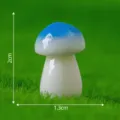 Mini estatuilla de seta de resina azul planta en maceta decoracion micro paisaje - Champiñón rechoncho pequeño n.º 9