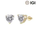 Elegante Ohrstecker aus 10 Karat Gold in Herzform mit D-Farbe VVS Zuchtlabor-Diamanten - Herz / 0.84CT DEF/VVS-VS 10K Weißgold 5*5mm 0.93g