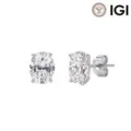 Elegante minimalistische Ohrstecker mit oval geschliffenem Labor-Diamanten in Silber - 0.8CT (4*6mm) / Oval Silber (Weißgold Vergoldet)