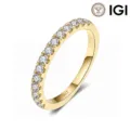 Eleganter 10K Gelbgold Verlobungsring mit im Labor gezüchteten Diamanten im Eternity-Stil - Größe 5 / 1.6mm Breit / 0.015CT D/VVS Laborgezüchteter Diamant / 10K Gold