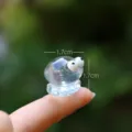 Cute miniature glass marine animal figurine, transparent small octopus ornament for micro landscape. - Blue Small Octopus (Simple Packaging)