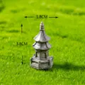 Miniatur Stein Pagode Ornament für Mikro Landschaftsgestaltung Bonsai Märchen Garten Deko. - Dunkelgrau Stil A7