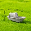 Miniatur Kunstharz Boot Ornament für Mikrolandschaft Garten und Märchen Dekoration Accessoire - Silber-Weiß Stil A8