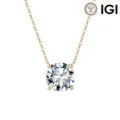 Elegante 18K Goldkette mit einem runden brillanten D-VVS Labor-Diamant-Solitär - Rundschliff-Stil (1.02CT E/VS1) / 10K Weißgold (16+2 Zoll)